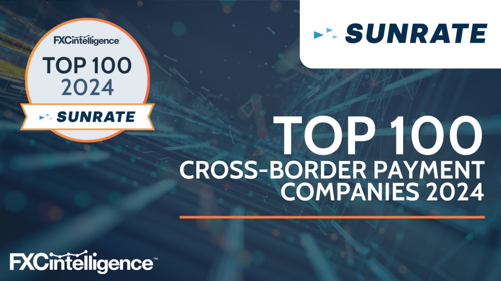 @SUNRATEofficial has been named one of the Top 100 Cross-Border Payment Companies for 2024 by @FXCintelligence, which recognises and celebrates the most important players in the cross-border payment industry!