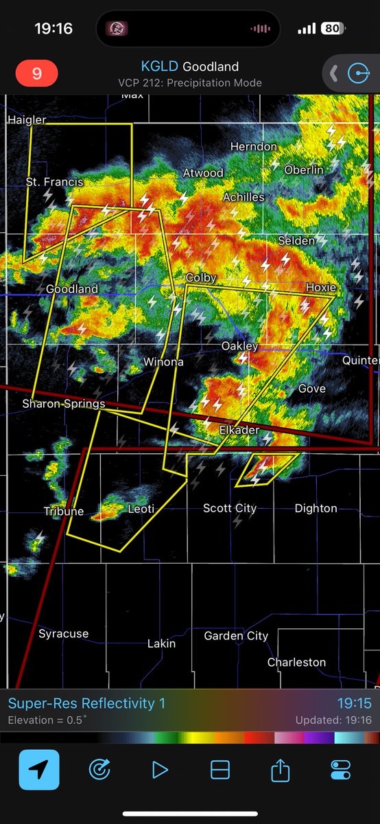 Welcome to the mess! Seems the cap failed & all storms went up at the same time. So instead of a few supercells going up becoming powerful & tornadic, we traded for a huge mess of embedded high precipitation supercells. We’ve been lucky so far, we’ll see if that luck holds.