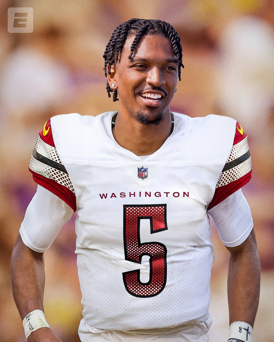 espn's tweet photo. The Heisman Trophy winner is a Commander!

Jayden Daniels goes No. 2 overall to Washington 🙌 https://t.co/YRyWfyZT3g