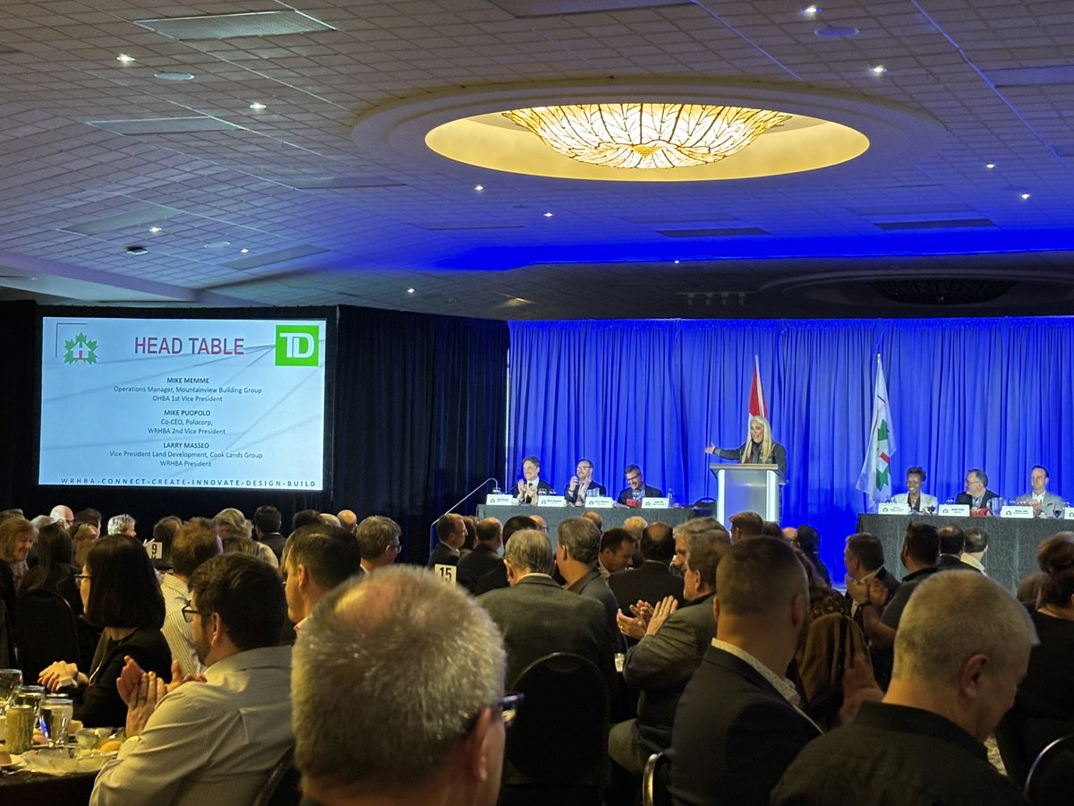 Today, OHBA 1st VP Mike Memme had the honour of joining @RenoMarkWRHBA for their annual Industry Luncheon. Mike was pleased to provide a provincial update to the room full of leaders from across the Waterloo Region. Thank you for inviting OHBA to join today’s luncheon!