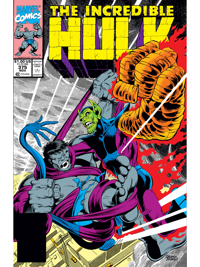 Incredible Hulk #375 cover dated November 1990.