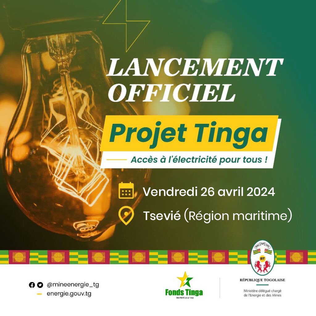 MilaAziable's tweet photo. Dans quelques heures, ce vendredi 26 avril, nous donnerons le coup d’envoi officiel du projet Tinga à Tsévié. 
Il illustrera le début de l’installation de ce projet en région maritime et centrale. 🌟

Restez connectés pour suivre cet événement marquant! 💡 

#ProjetTinga #ÉlectricitéPourTous #Tsévié #EnergizeWithMila