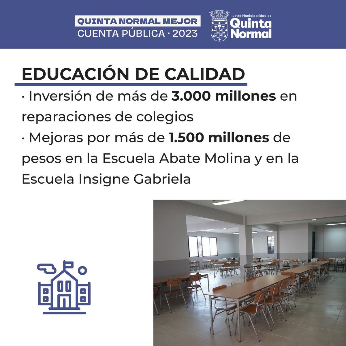 Articular recursos públicos es también parte fundamental de la gestión municipal de Quinta Normal. Todo en búsqueda de Educación de Calidad. #CuentaPúblicaQuintaNormal