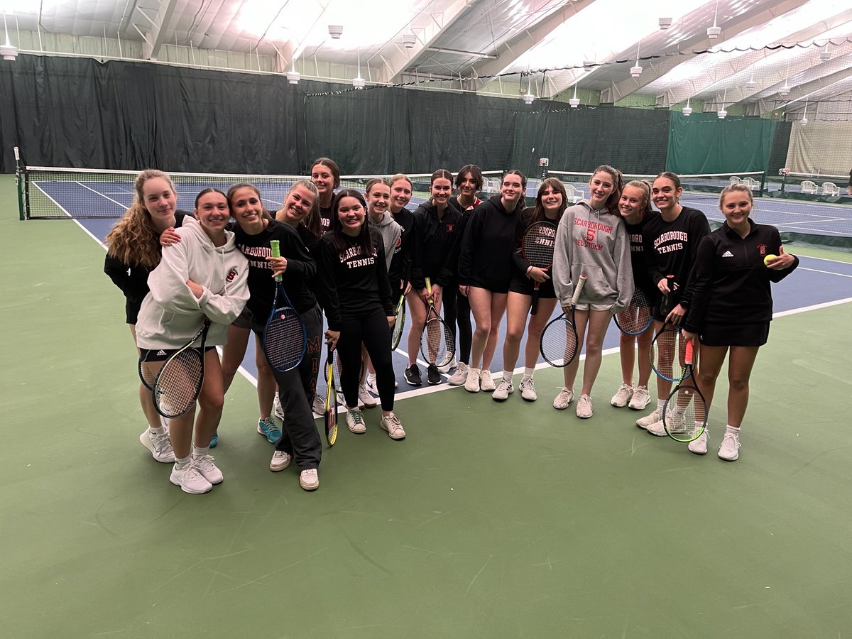 Girls Tennis - getting ready to start their match vs. Biddeford! #GOSTORM