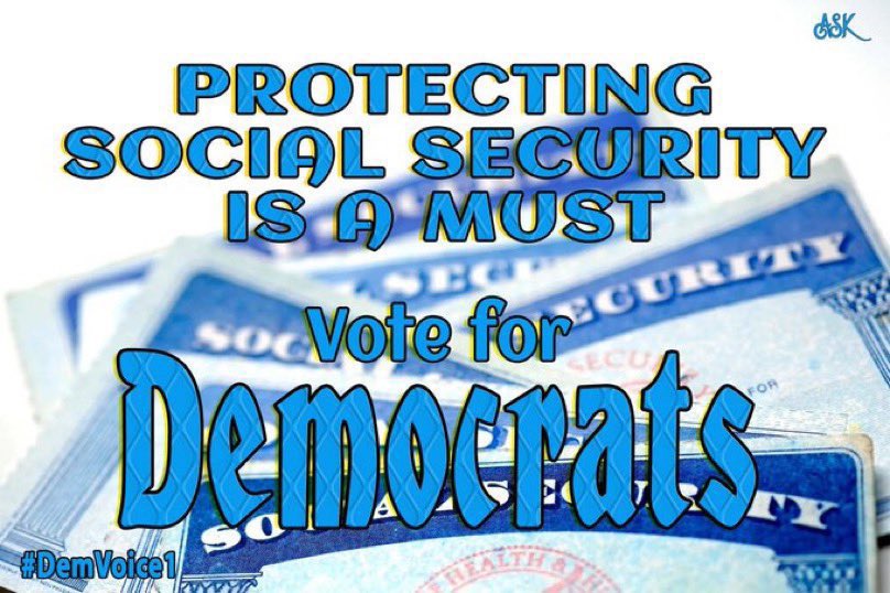 #ResistanceUnited #DemsAct 
#Dems4USA #VoteBlueToProtectSocialSecurity 
Even Republican voters need their Social Security & Medicare. 
Guess who wants to steal your hard-earned money? That’s right-it’s the fraudster Trump & the greedy GOP. 
Guess who wants to protect these vital…