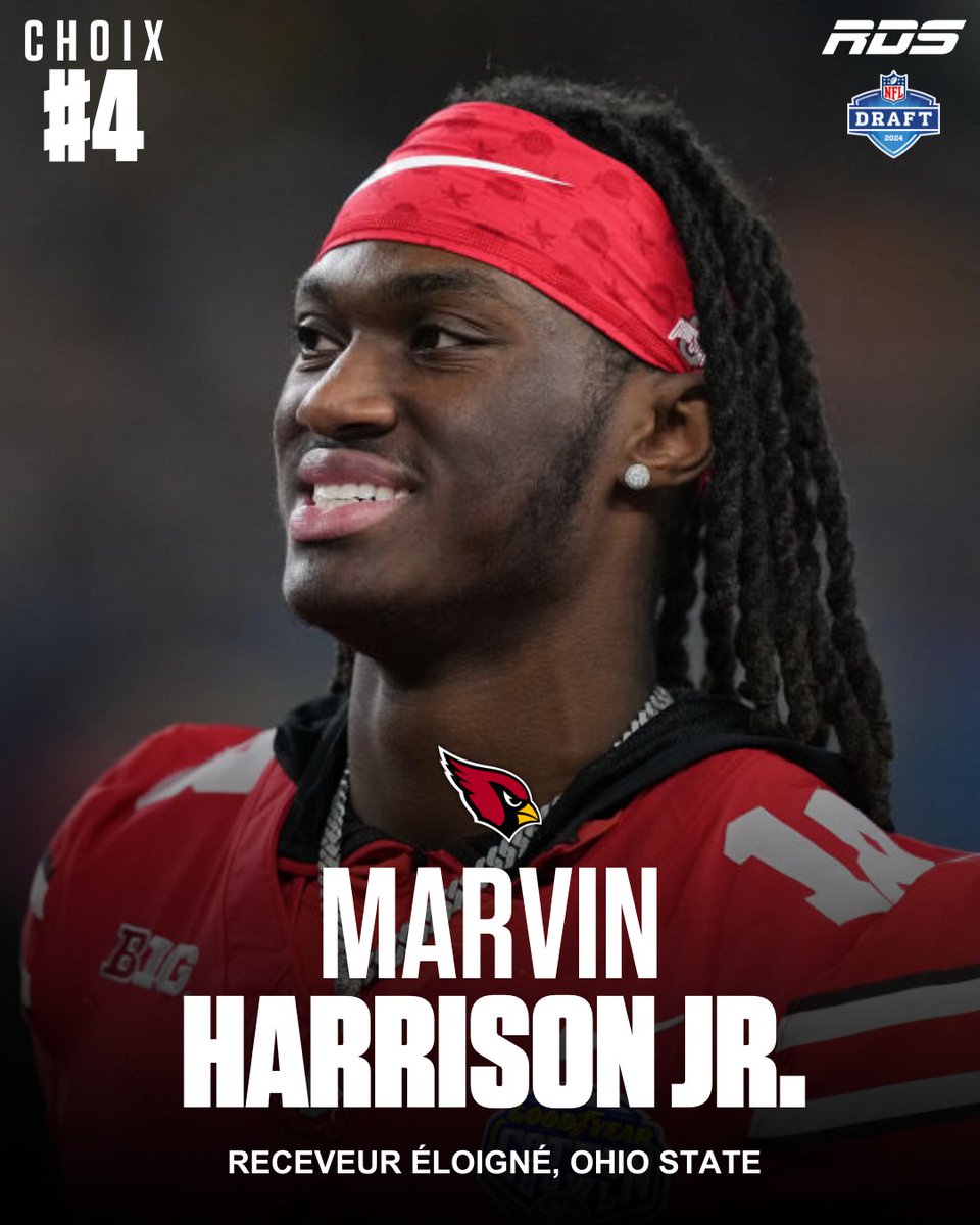 Marvin Harrison Jr. ➡ Arizona Le receveur éloigné tentera de poursuivre la tradition familiale dans le désert! #NFLDraft2024