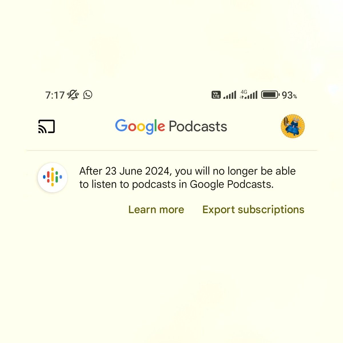 Padahal lagi nyaman ama Google Podcasts. Siap-siap countdown mengucapkan selamat goodbye. #googlepodcasts #googlepodcast