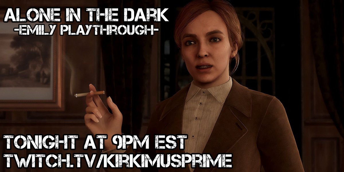 Time to see just how different Emily's playthrough is! Round two of Alone in the Dark starts tonight at 9PM EST twitch.tv/kirkimusprime