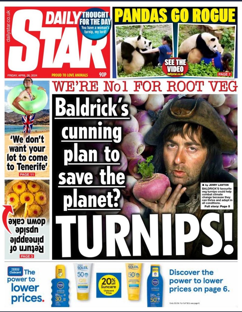 Root Veg, Pandas, Baking and Holidays - Sorry 'Diplomatic Missions' to forin parts. Has the Star gone all Wülferhampton? (Is there a Brenda on page 3?)