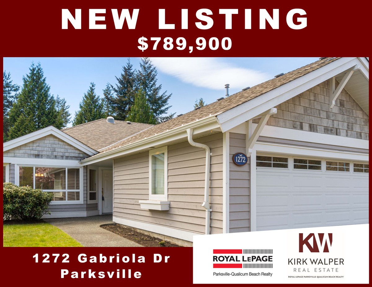 NEW!
1272 Gabriola Dr, Parksville $789,900
MLS 961656

2 bed, 2 bath, 1550sf one-level att. home, outdoor patio, att. 2 car garage, primary bed w/walk-closet & 5pc ensuite, access to shared pool, fitness,  games room & more

Call/text 250-228-4275 
KirkWalper.com