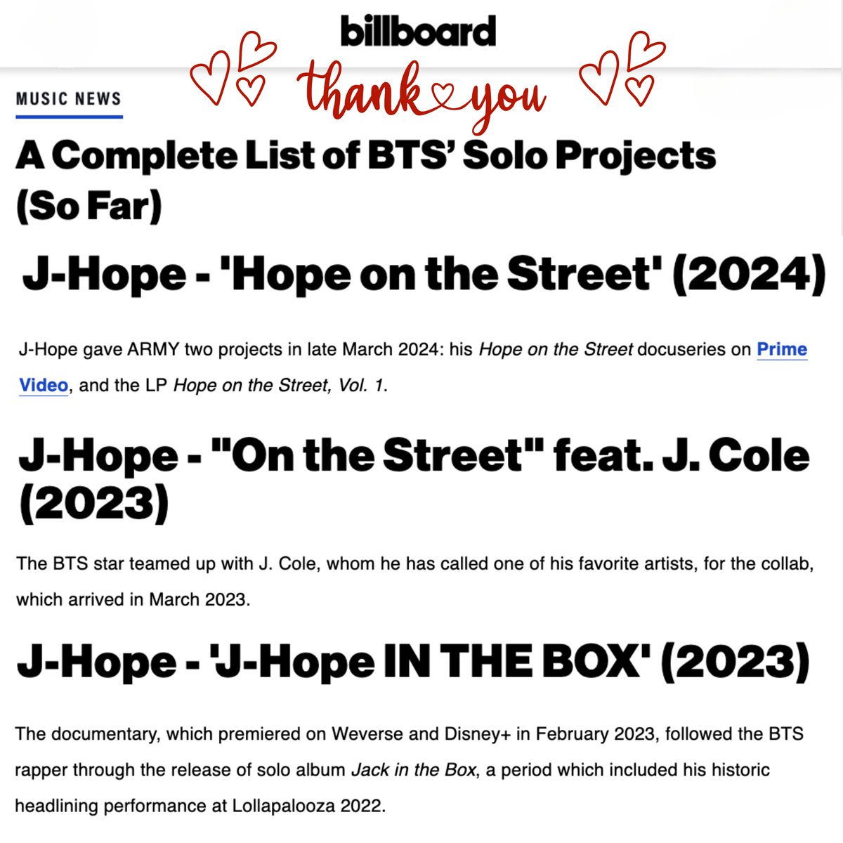 Thank you, @billboard, for hearing us out! 💐 Good job, Hobi's fans! 👏Let's share the feature: billboard.com/lists/bts-solo…