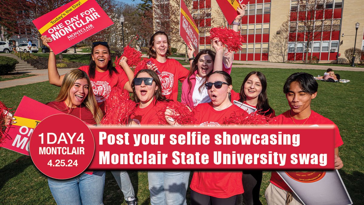 Post your selfie showcasing Montclair swag and you will be entered to win Red Hawk Hoodie! Include #1Day4Montclair PS, if you haven't made your #1Day4Montclair gift yet, please support student success and make your gift today!