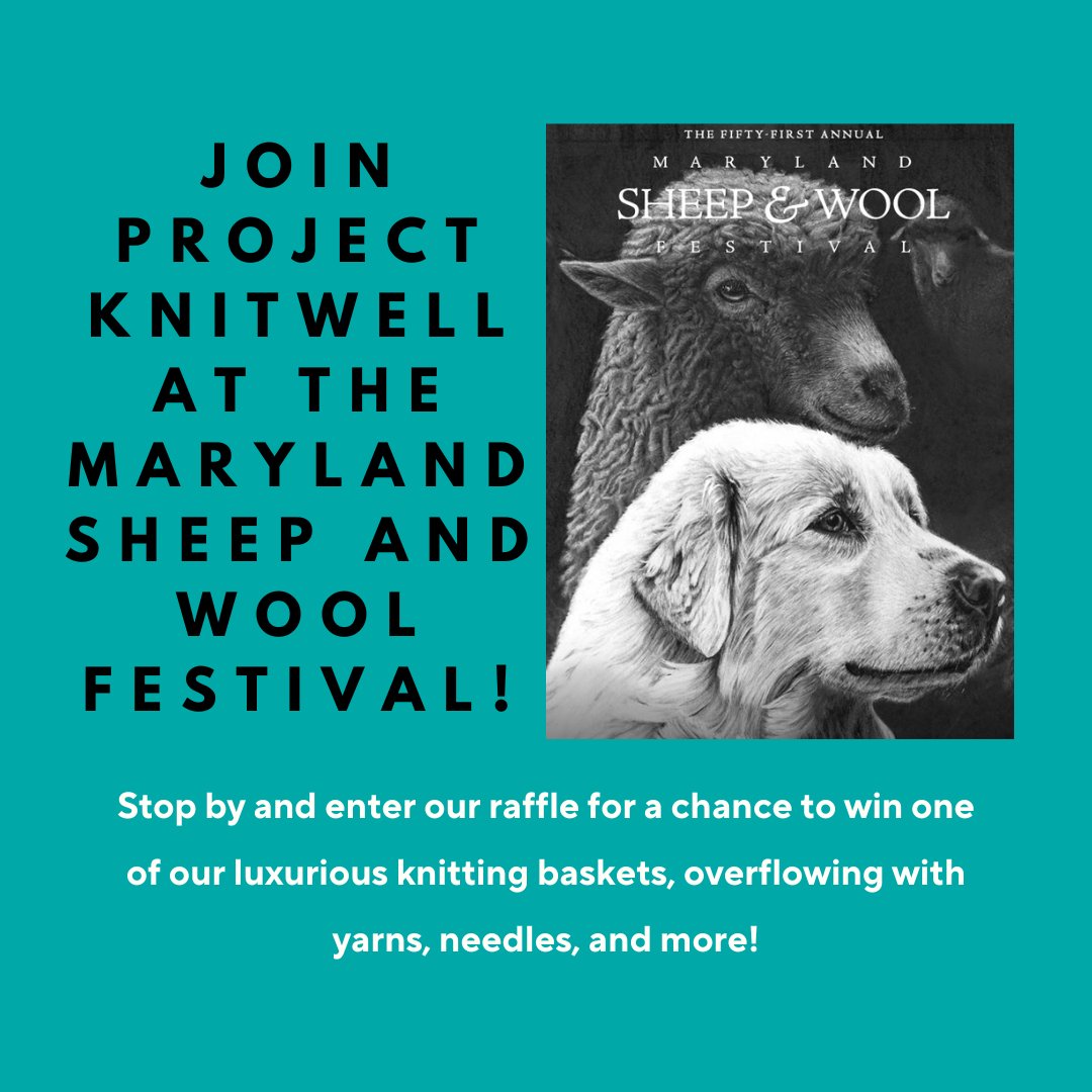 Come on out  and visit us at the Maryland Sheep and Wool Festival!  Project Knitwell will have a table in the Main Exhibition Annex Building on May 4 and 5, all day. 
<a href="/MDSheepWoolFest/">MD Sheep & Wool Fest</a>

#mdsw #mdsw2024 #marylandsheepandwool