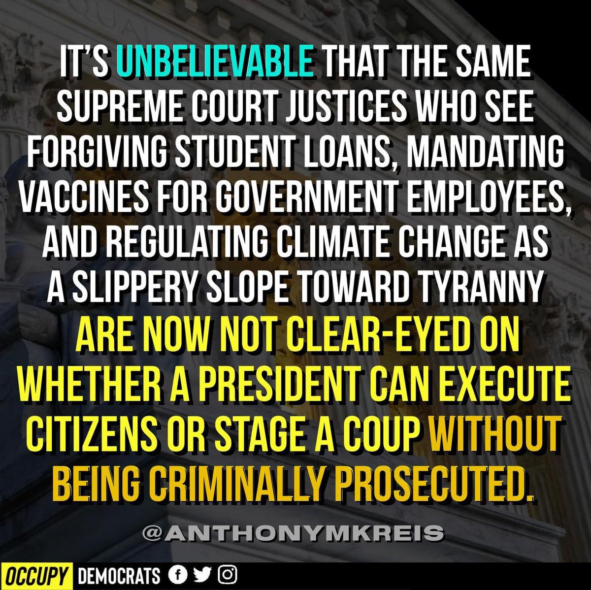 Why hasn’t Ginni Thomas been indicted?
Why didn’t Clarence Thomas recuse himself? 

Because: #SCOTUSIsCorrupt