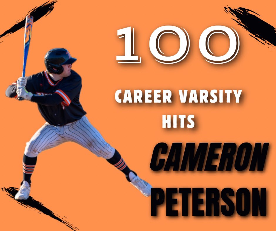 Congratulations to Cameron Peterson for getting his 100th career Varsity Baseball hit tonight. @Campeterson1010