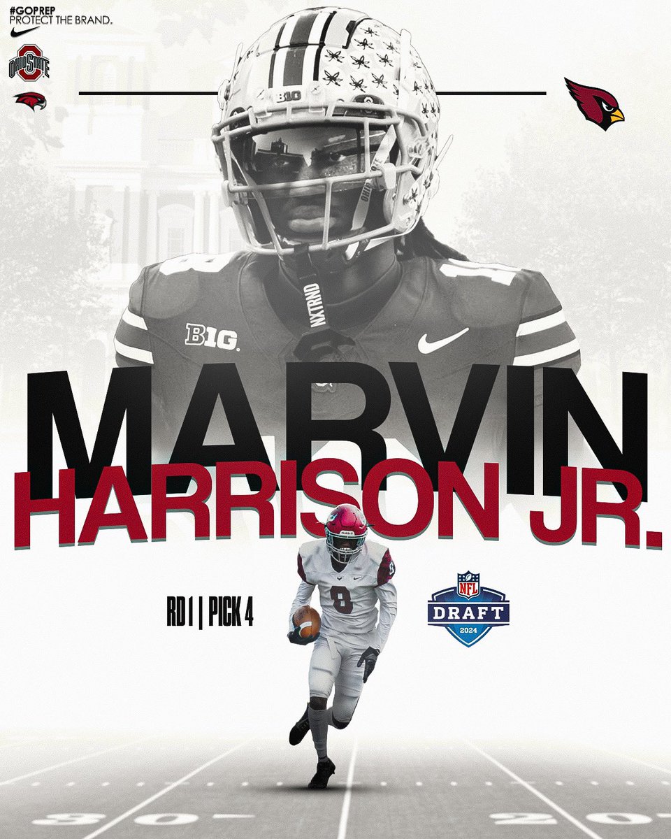 Congratulations to Marvin Harrison Jr. ‘21 on being selected 4th overall by the Arizona Cardinals in the 1st round of the NFL Draft! #GoPrep