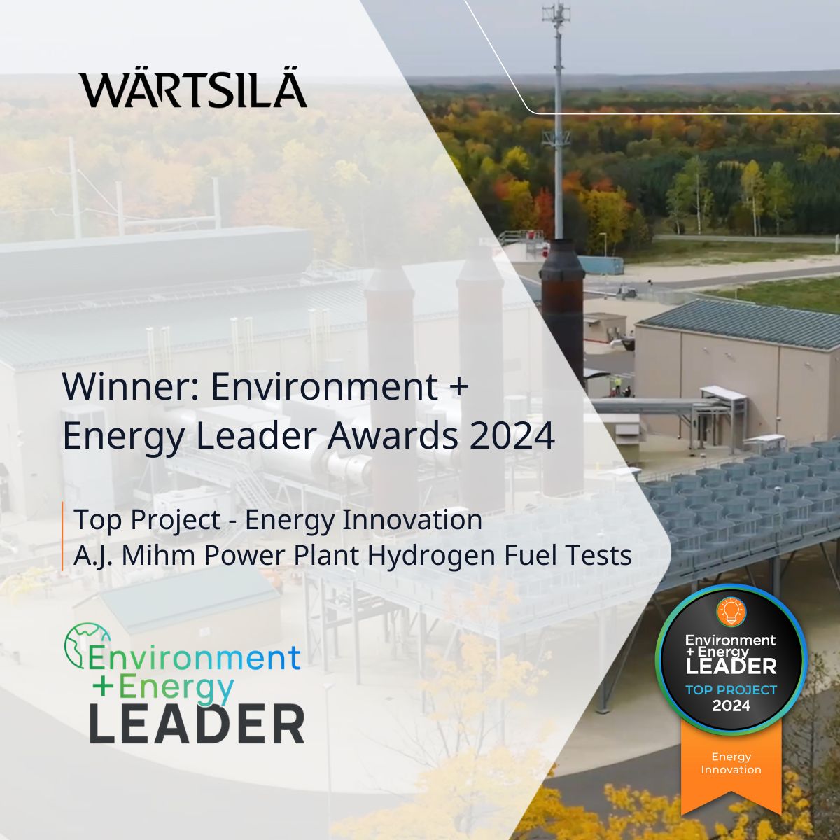 We are delighted to announce that we have received the Top Project of the Year Award for the #EnergyInnovation category in the 2024 @E_E_Leader Awards programme!🏆 Read more here: 👉lnkd.in/dymvNA4j #USA #hydrogen #PowerPlant