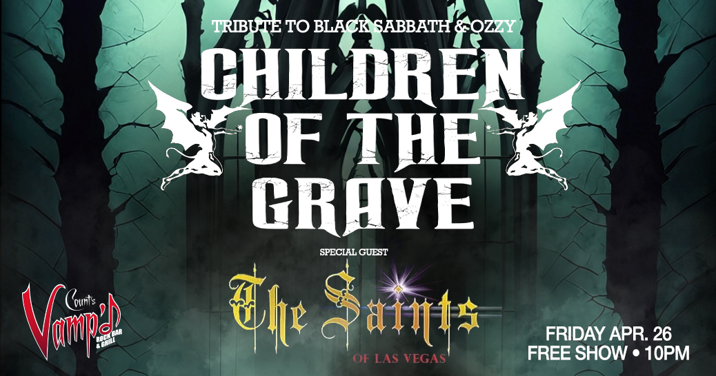 This Friday @VampdVegas ! Rock with Children Of The Grave Tribute to Black Sabbath & Ozzy! Special guest The Saints of LV kick off the night ! Great FREE show! #blacksabbath #ozzy #rockandroll #countsvampd #lasvegas