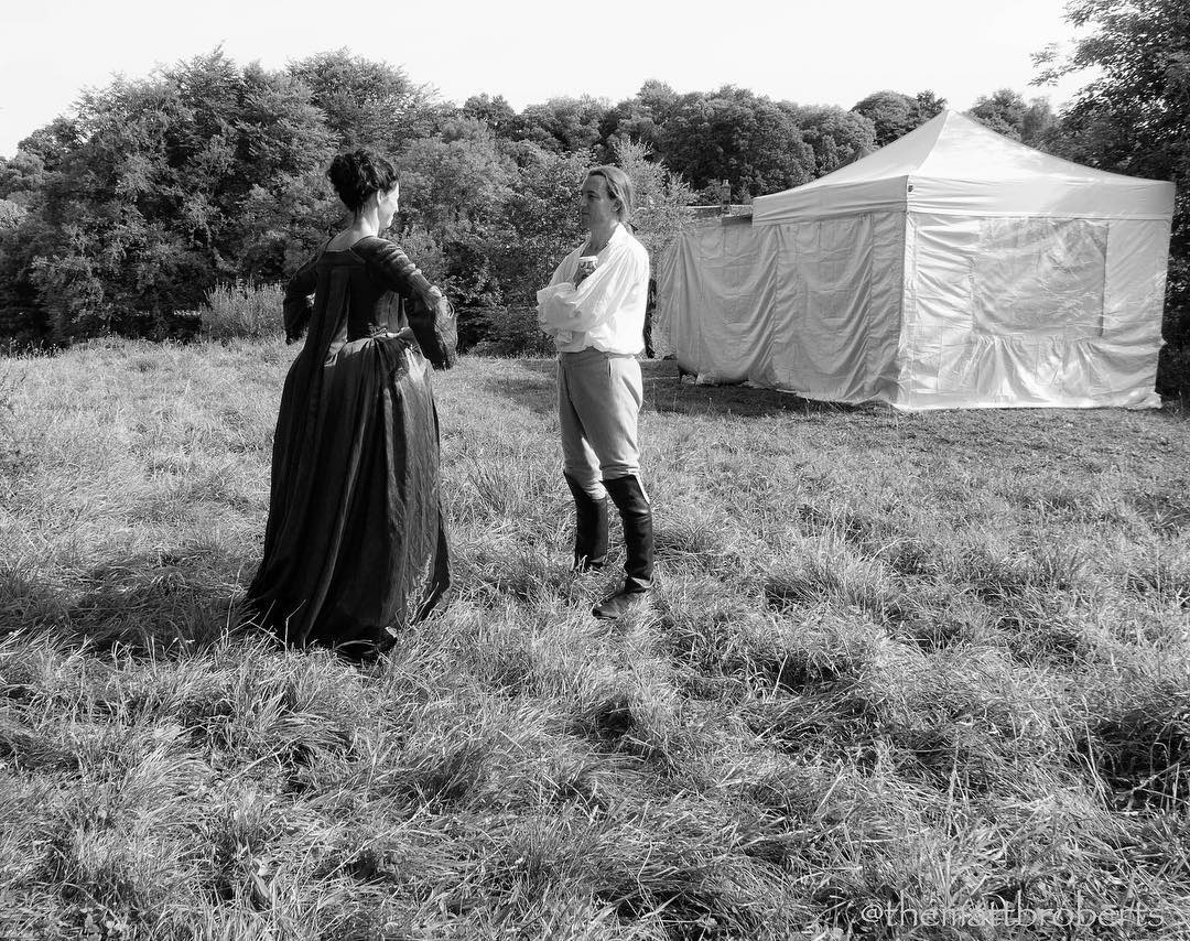 We went back and dug up some old photos from 2016 of @SamHeughan @TobiasMenzies & @caitrionambalfe BTS of #Outlander season 2 📸: Our site archives / @TheMattBRoberts