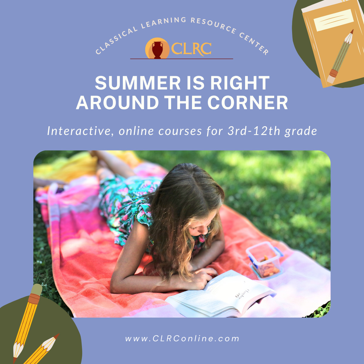 CLRC Summer Registration is Open! CLRC Summer classes provide a wonderful opportunity to explore special interests, try new things, and have a lot of fun! #summeronlineclasses #summermath #summerhighschoolcredit