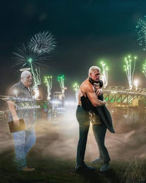 Awesome picture from Wrestlemania 40 this year, professional wrestling LIVES...