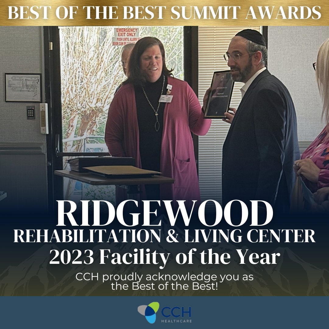 🌟 A standing ovation for Ridgewood Rehabilitation and Living Center! 🏆 They've clinched the prestigious title of 2023 Facility of the Year at the esteemed Best of the Best Summit Award! 🎉 👏 #ExcellenceInCare #BestoftheBest #RidgewoodPride