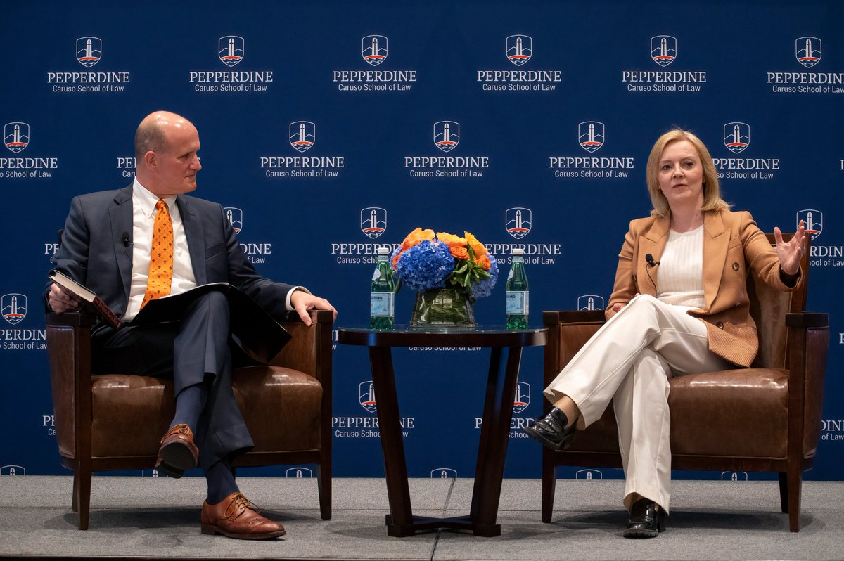 Today, as part of the President's Speaker Series, President Jim Gash hosted Liz Truss, former Prime Minister of Great Britain and current Member of Parliament, who shared her personal story, discussed geopolitical events, domestic politics and governance, as well as current