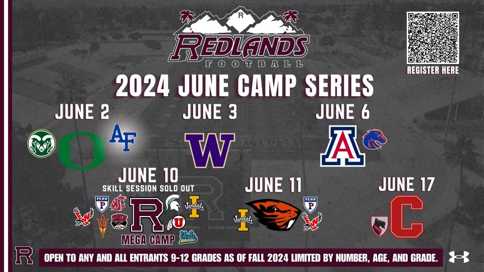Redlands Bulldog Football (@uofr_football) on Twitter photo Going to be great to have <a href="/AF_Football/">Air Force Football</a> back to the camps in June!!
Get signed up at:
iefootballcamps.com
Limited capacity per session.
More schools to be added soon!! Going to be great to have <a href="/AF_Football/">Air Force Football</a> back to the camps in June!!
Get signed up at:
iefootballcamps.com
Limited capacity per session.
More schools to be added soon!!