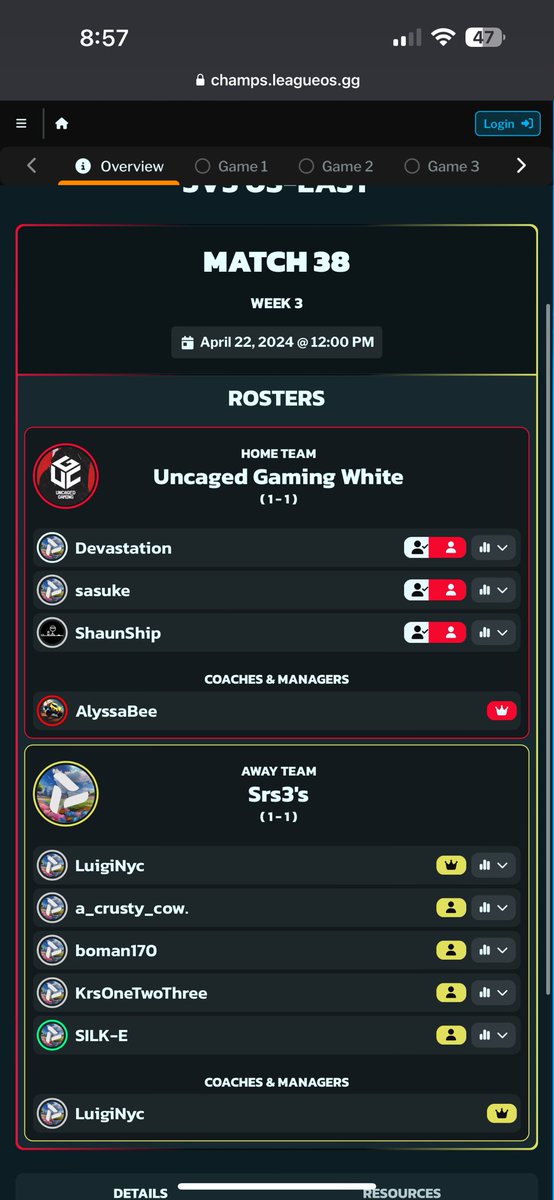 <a href="/UncagedGaming/">Uncaged Gaming</a> playing in @LOS_Champs now!! twitch.tv/baitkillah