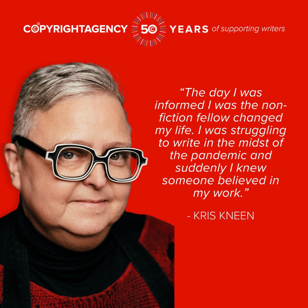 It's always so good to hear how we're positively impacting creators. Thank you for sharing your story with us @KrissyKneen. 

Credit: Photograph of Kris Kneen by Sean Milligan

#copyrightagency #50for50 #50yearsofsupportingcreators #supportingartists #50thAnniversary