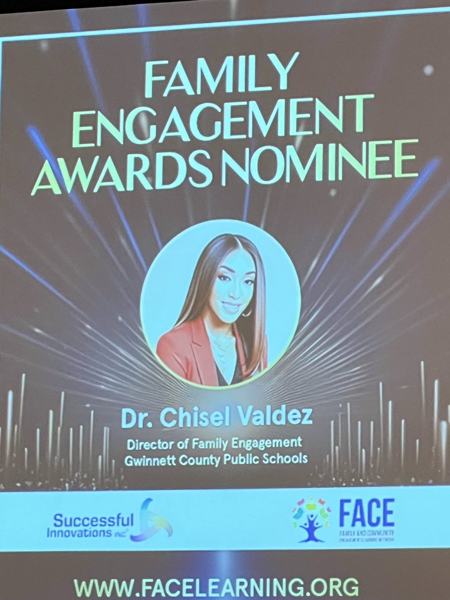 Congratulations to Dr Chisel Valdez for being the 2024 Innovation in Family Engagement Award winner! #ccesdukes #WeAreCUCPS ⁦@Successfulinc⁩