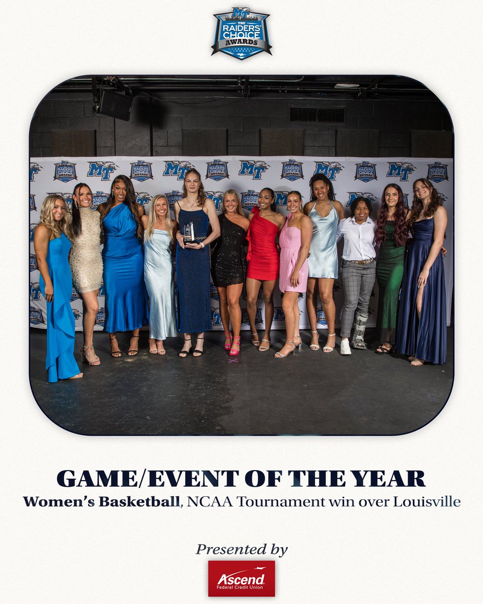MTAthletics's tweet image. Game/Event of the Year – @MT_WBB’s NCAA Tournament win over Louisville

#RCA2024