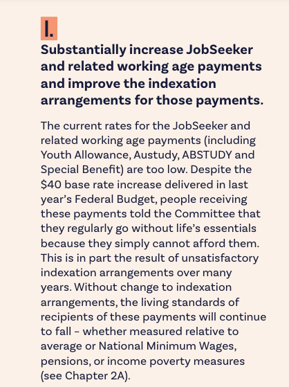 NEW: the report from Labor's Economic Inclusion Advisory Committee just dropped The first and primary recommendation: 'Substantially increase JobSeeker' #RaiseTheRate Full report here: dss.gov.au/sites/default/…