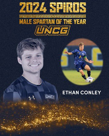 Congrats to Ethan Conley on winning UNCG's Male Spartan of the Year Award at The Spiros! #letsgoG