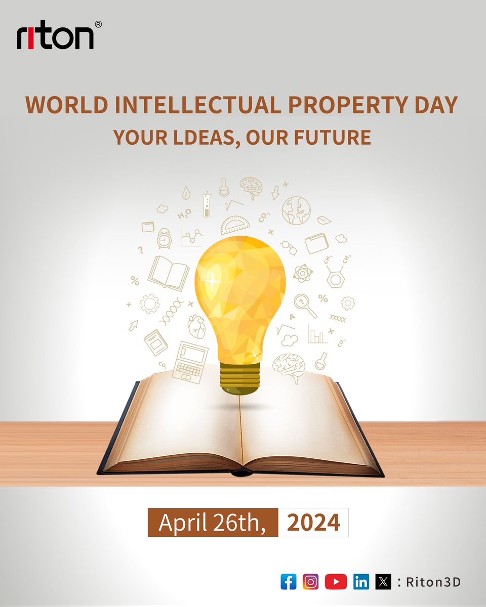 Respect creations & Honor innovations!
Happy World IP Day!💡

#WorldIntellectualPropertyDay2024 #Riton3D #3Dprinting #3Dprinter #DigitalDentistry #AdditiveManufacturing
