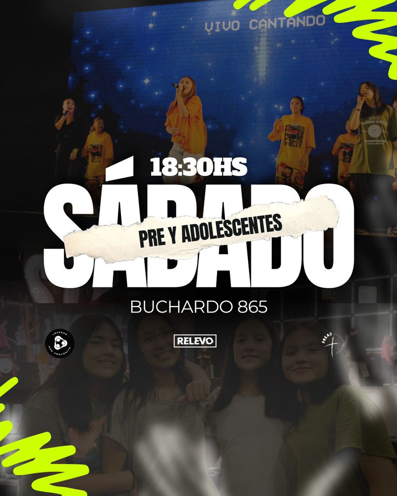 ¡Nos preparamos para este sábado!
Cada reunión es especial 🤯 
Te esperamos a las 18:30hs para compartir con amigos un tiempo inolvidable. 
Si tenes entre 11 y 17 años , está invitación es para vos 🫶🏽
📍Buchardo 865 

¡No faltes! ❤️‍🔥
