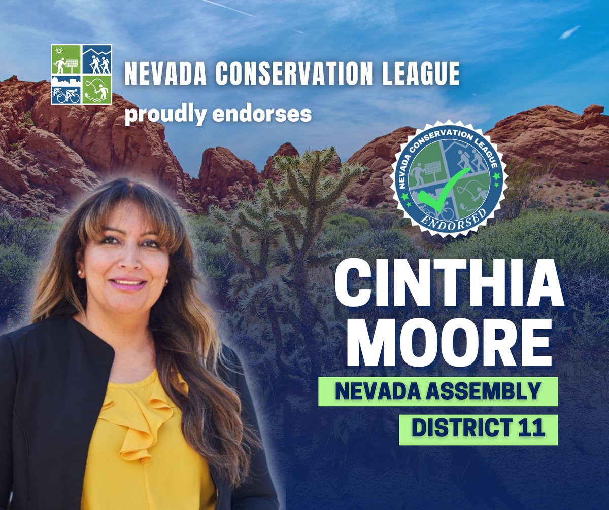 I have been fighting for environmental justice and climate action for many years. I am proud to be endorsed by @NVconservation League. In Carson City I will be a champion for environmental justice and climate action. #NVLeg #MooreforNevada