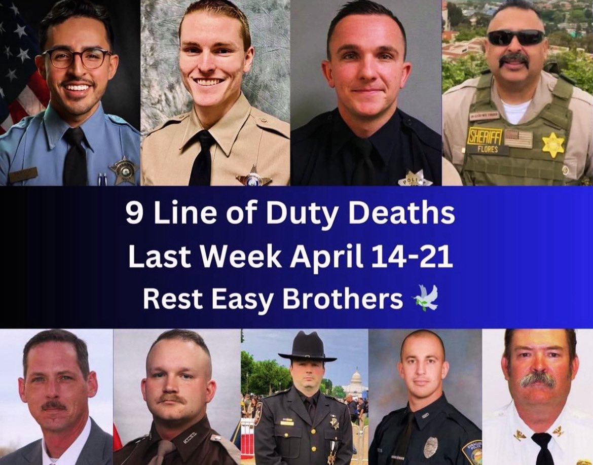 A heart-wrenching week for American law enforcement with nine line-of-duty deaths; a tragic commentary on violence against our protectors throughout the nation.

#police #inmemoriam #neverforget #rallc #Police #lawenforcement #backtheblue #cops 
#thinblueline #endofwatch #CPD