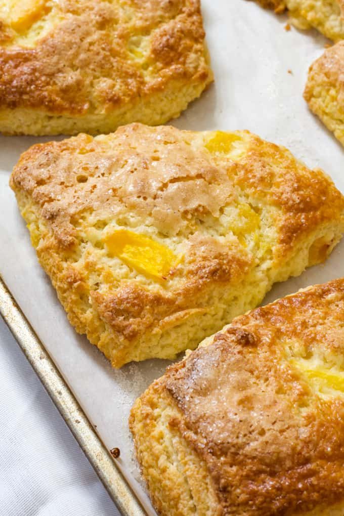 Breakfast, brunch, or a snack that’s perfect if you love peaches! Simple ingredients, as always - Peach Yogurt Scones ⇣ mindyscookingobsession.com/peach-yogurt-s… #baking #bakedgoods #peaches #easyrecipes #recipes #easybaking