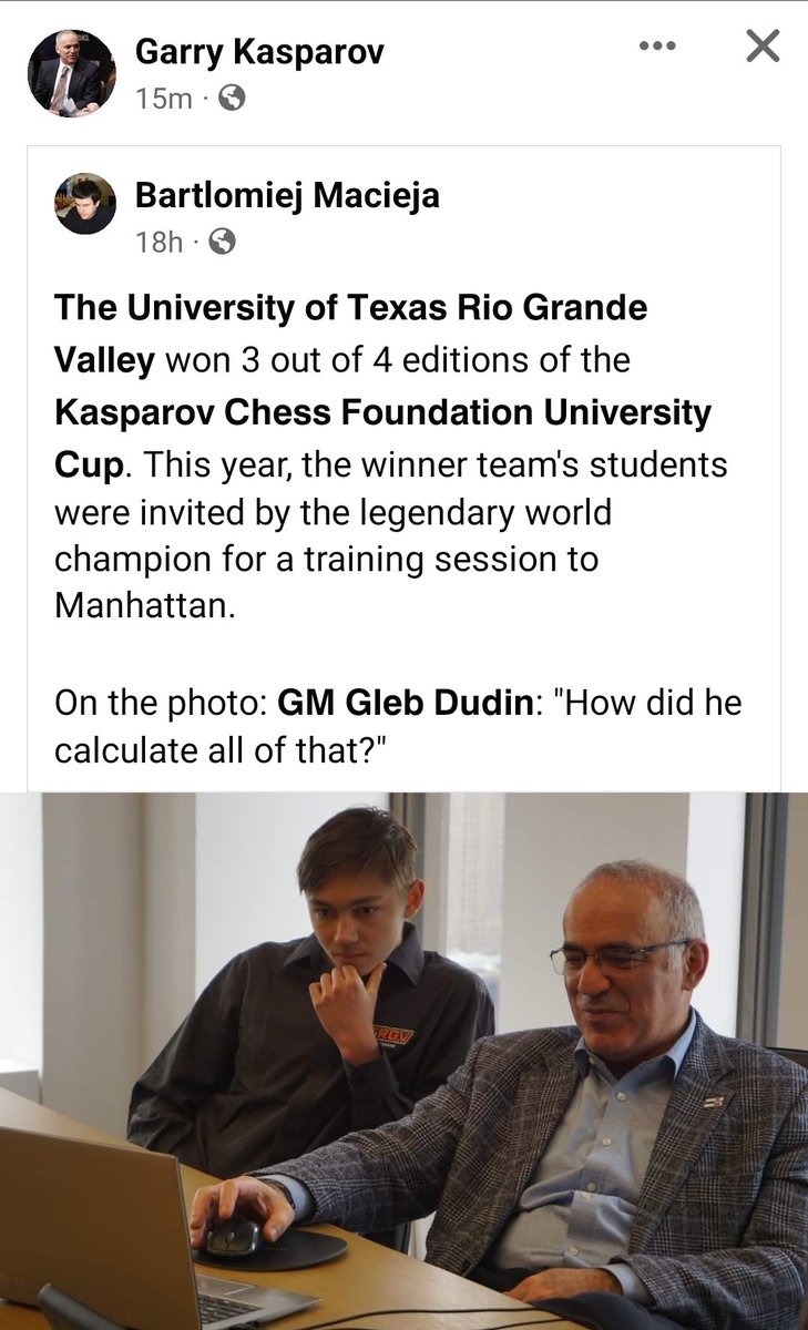 Wow! Look who weighed in. Valley chess ftw @Kasparov63 #956 #bordernews