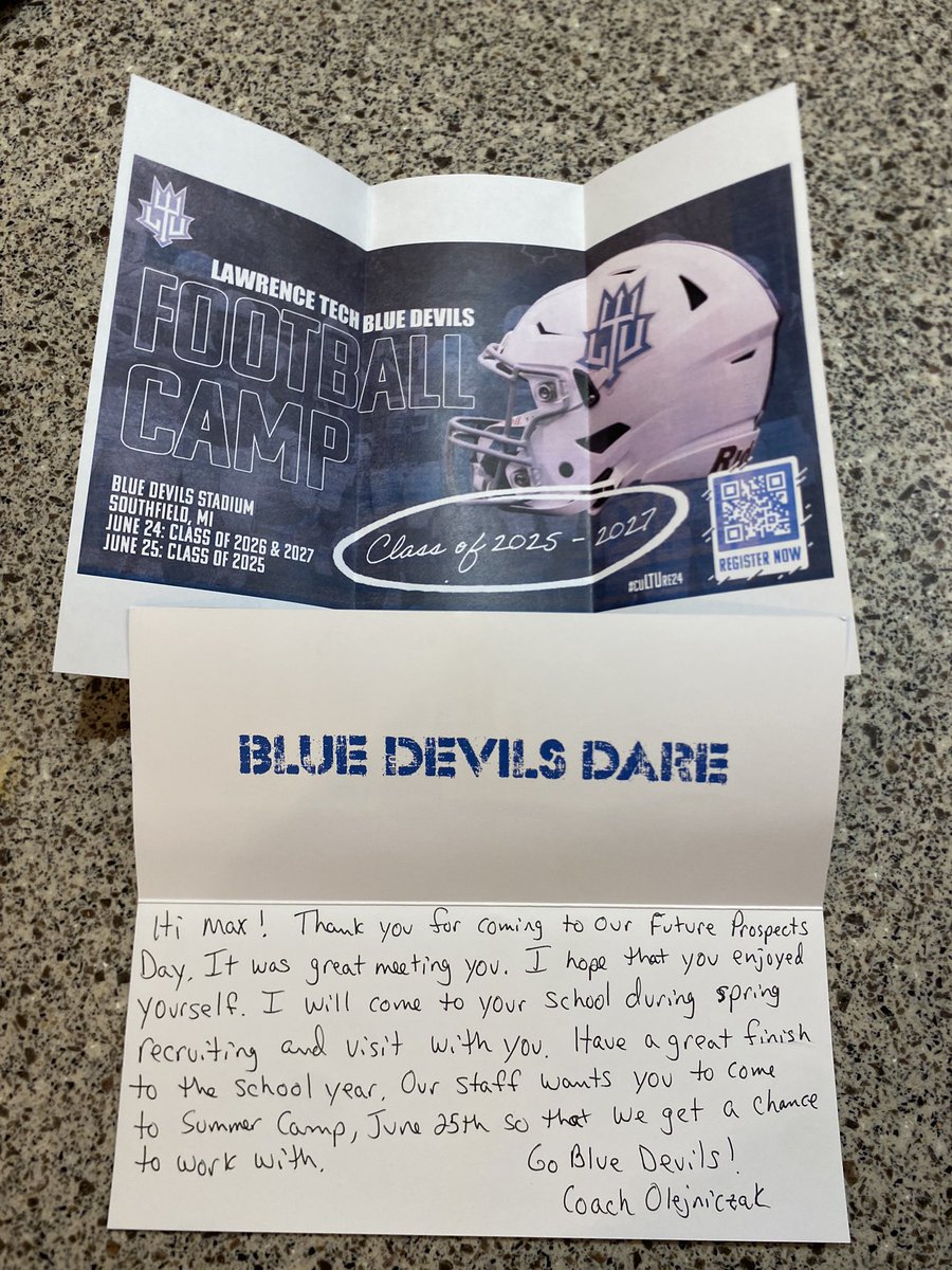 Thank you <a href="/CoachOlejniczak/">Oscar Olejniczak</a> for the letter! <a href="/CHS_Gridiron/">Chesaning Football</a> <a href="/MIexposure/">Michigan exposure</a> <a href="/LTU_FB/">LTU Football</a> <a href="/FlintPrepFan/">Flint Prep Fan</a> <a href="/QB_PRIDE/">SAGINAW PRIDE/QB PRIDE</a>