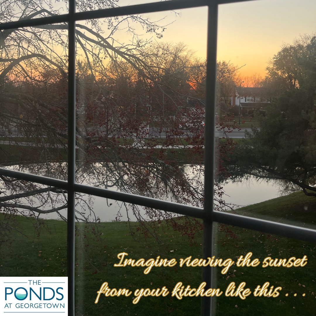 You don't have to imagine! At #ThePondsatGeorgetown, we have pond views with amazing sunset scenery. If you'd like to tour, call our office at (734) 761-2330