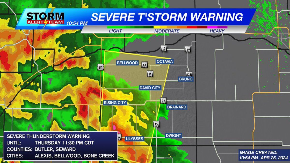 WEATHER ALERT: A Severe Thunderstorm Warning has been issued in Butler County. Stay with the Storm Alert Team for the latest weather information.