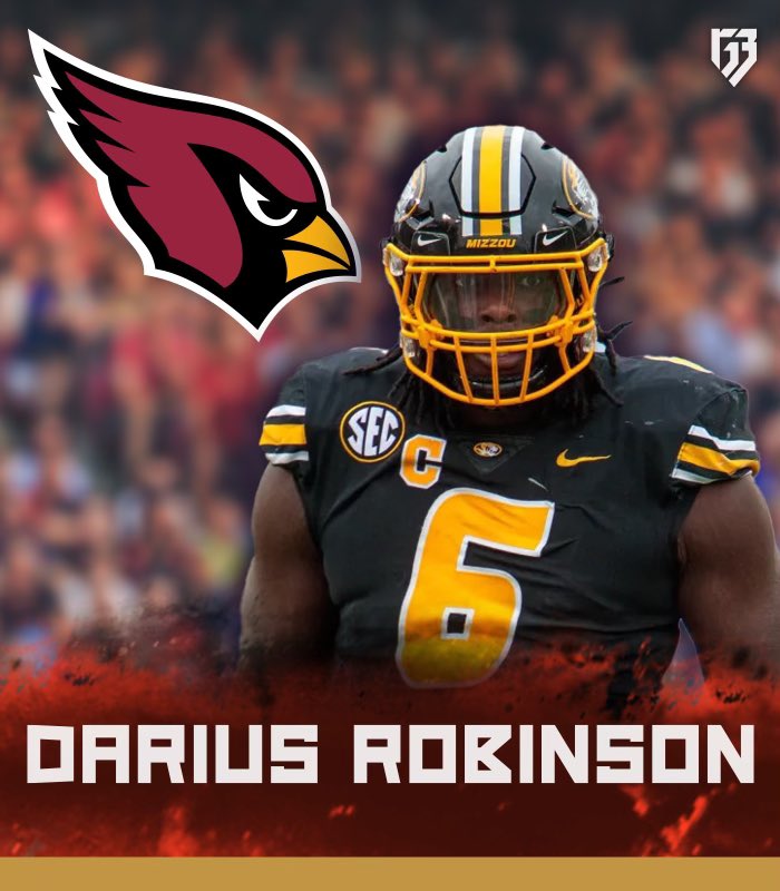 Darius Robinson adds pass rush versatility to the Arizona Cardinals front. Can play inside or out, but wherever you play him JUST LET HIM get his cleats in the ground, fire off and be disruptive. Cards get another player who affects the QB. Beautiful roster building by Ossenfort.