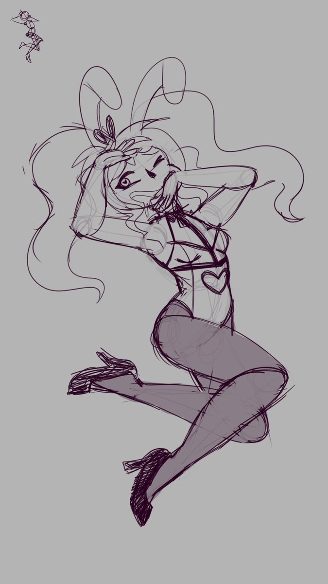 cosmosoftheseas's tweet photo. I was gonna go sleep earlier but the parasite in me wanted to draw rabbit hole miku, have a WIP :] https://t.co/cFcMlx4BaK