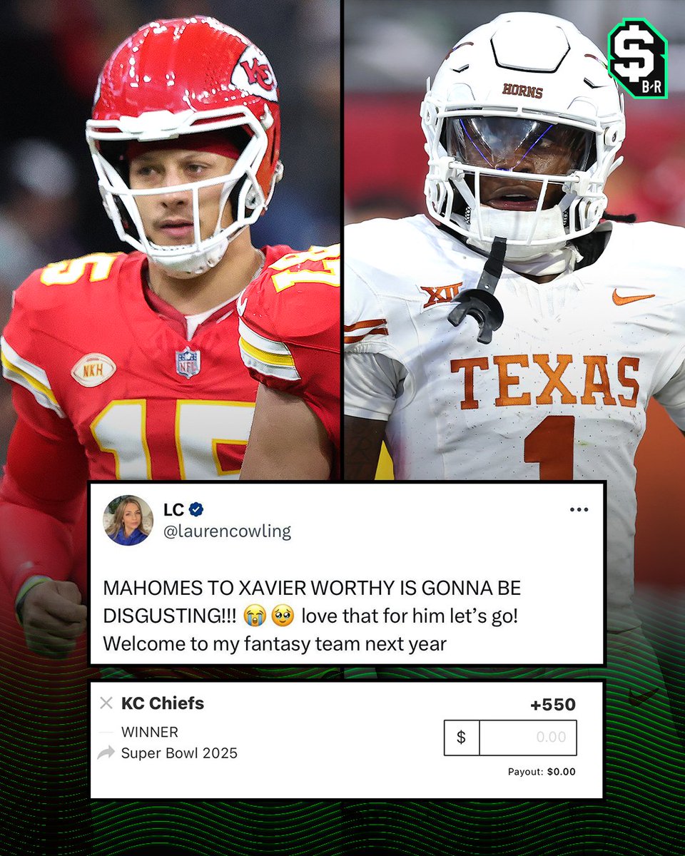 The Chiefs offense next year is going to be DISGUSTING 🤧 (H/T @laurencowling @dksportsbook)