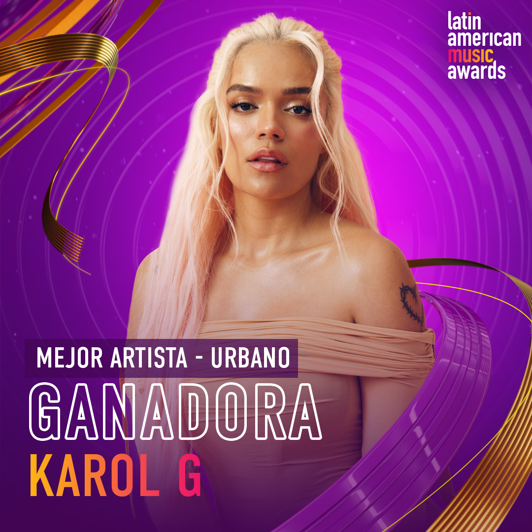 .@karolg es el Mejor Artista - Urbano en #LatinAMAs