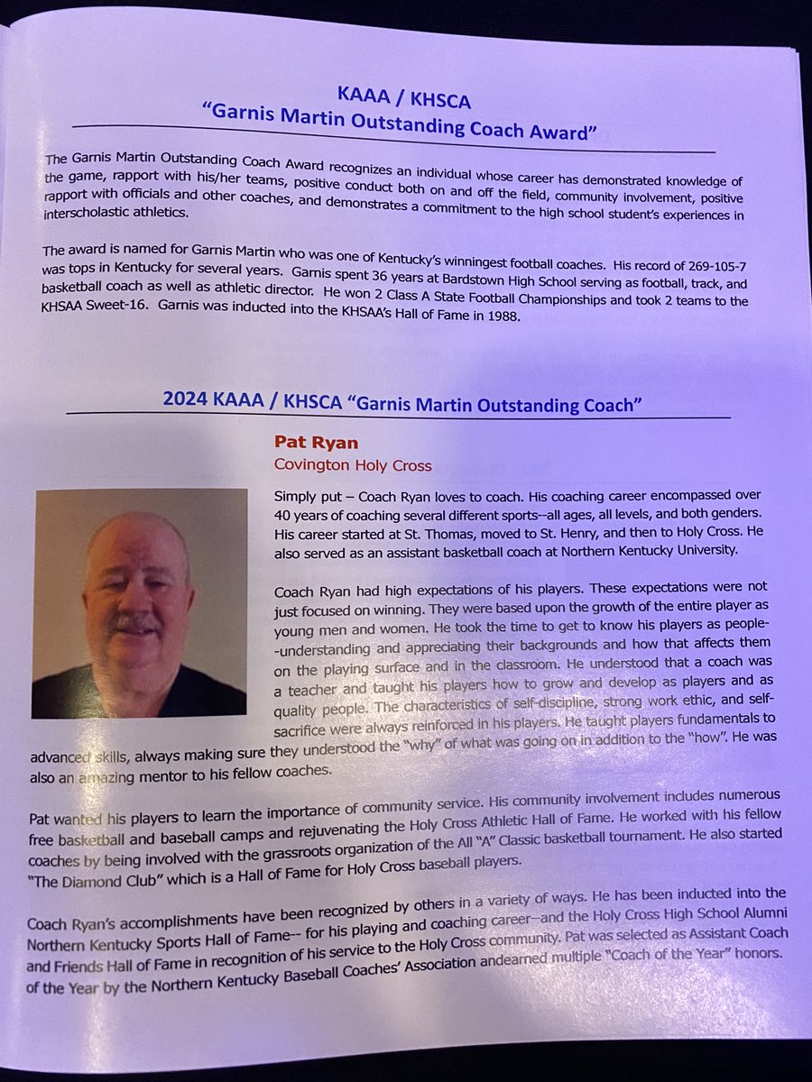 k_ryan82's tweet photo. Tonight DGL was honored with the 2024 KAAA/KHSCA Garnis Martin Outstanding Coach. Congratulations to my dad! Well deserved! https://t.co/OT1RvAIMsL