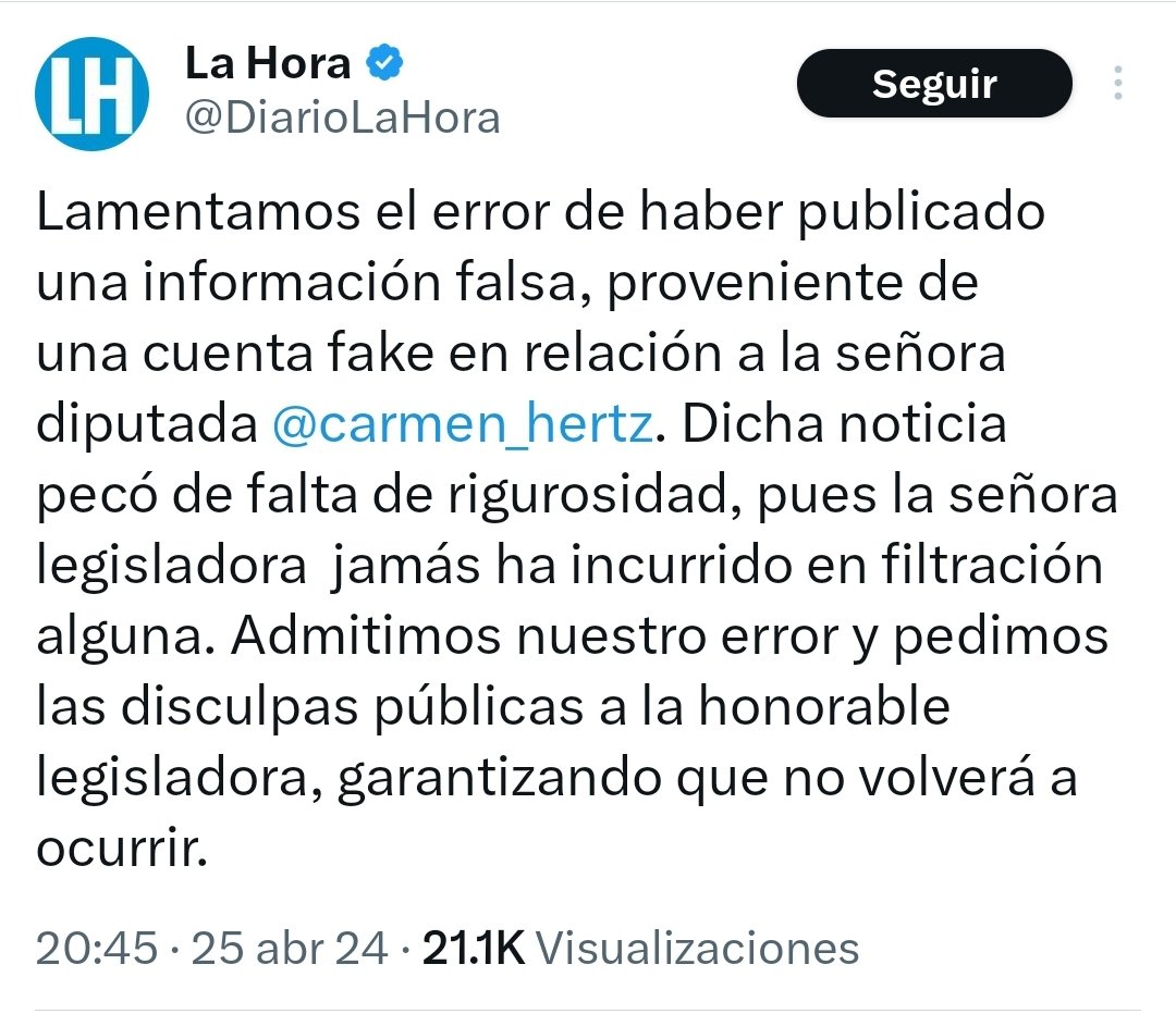 🔴 Bots y perfiles falsos levantan acusación falsa en contra de Carmen Hertz por las redes sociales.

🔴 Son los mismos que fueron capacitados por la ultra derecha.

🔴 Esta noticia fue orquestada y creada por políticos de ultra derecha.

🔴 Diario la hora tuvo que salir a pedir