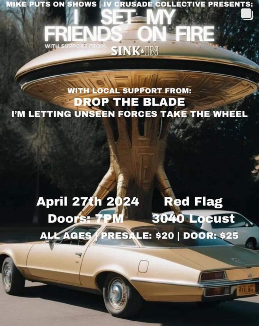 ST LOUIS!!!! we are playing with I Set My Friends On Fire this Saturday. i rly hope u can make it cuz we are gonna crush it like never before also we will have exclusive CDs FOR THIS SHOW ONLY in stock ;)